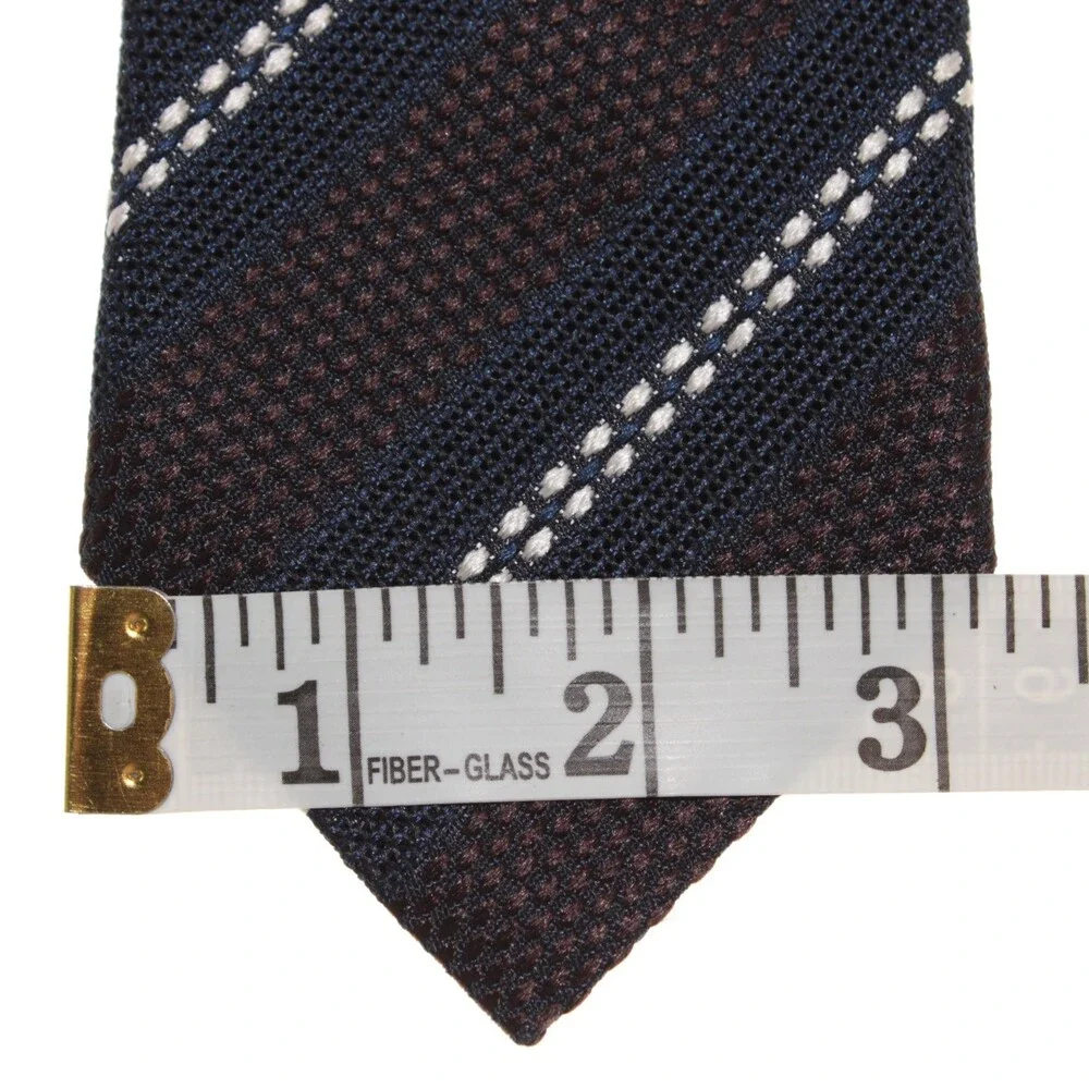 Zegna NWOT Neck Tie in Blues & White Stripes 100% Silk Made in Italy